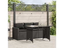 Conjunto de comedor de jardín de 2 piezas DKD Home Decor con cojines de mimbre negros