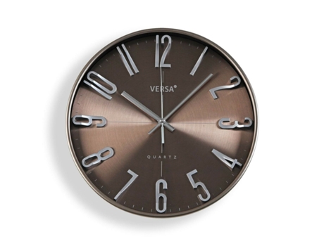 Reloj de Pared VERSA Plateado Plástico Cuarzo 4,3 x 30 x 30 cm