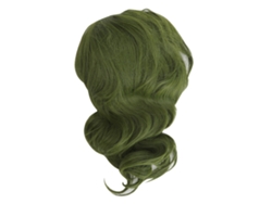Peluca Corta Ondulada/rizada Verde Ajustable Y Respirable Para Fiestas