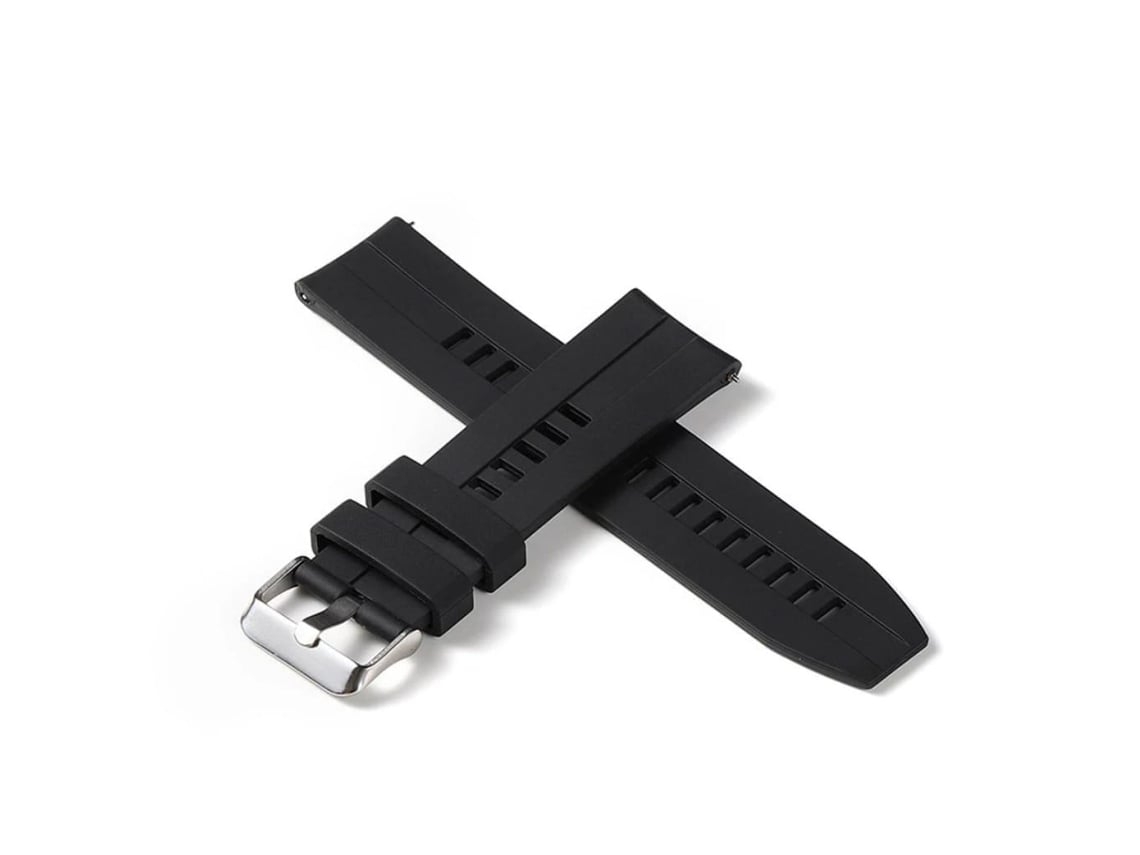 Bracelete De Silicone Preto Para Relógios Com Largura De 22 Mm