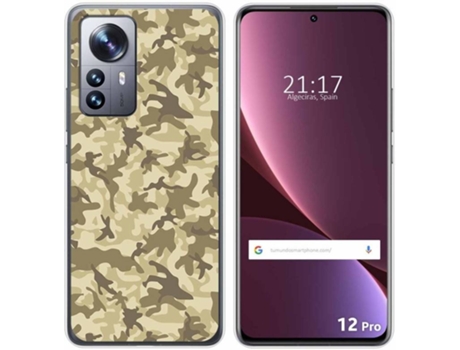 Carcasa para Xiaomi 12 Pro 5G TUMUNDOSMARTPHONE Dibujos Sand Camuflaje Multicolor