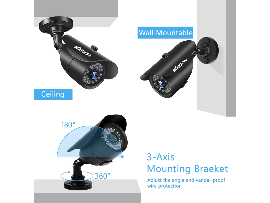 Cámara De Seguridad Ahd 1080p Impermeable Ip66 Con Visión Nocturna Y Detección De Movimiento Ntsc