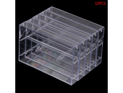 10 estuches vacíos para cintas de casete grabables y caja de almacenamiento transparente