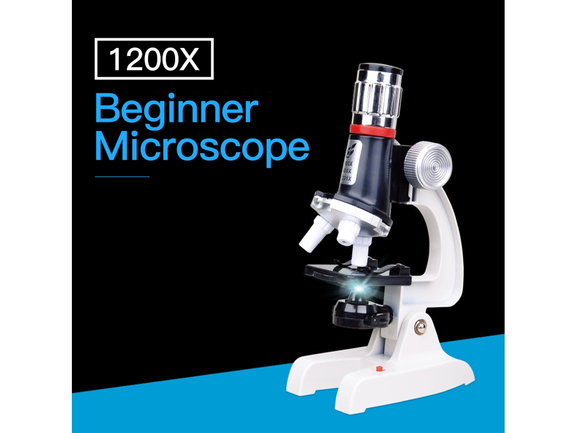 Kit De Microscopio Stem Para Niños Con Portaobjetos De 100/400/1200 Aumentos Y Estuche De Transporte.