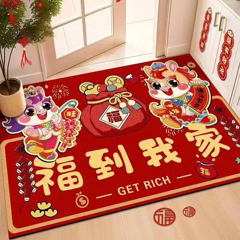 (estilo 4 40x60cm) Felpudo Decorativo De Año Nuevo Chino, Alfombra De Decoración Para Festivales