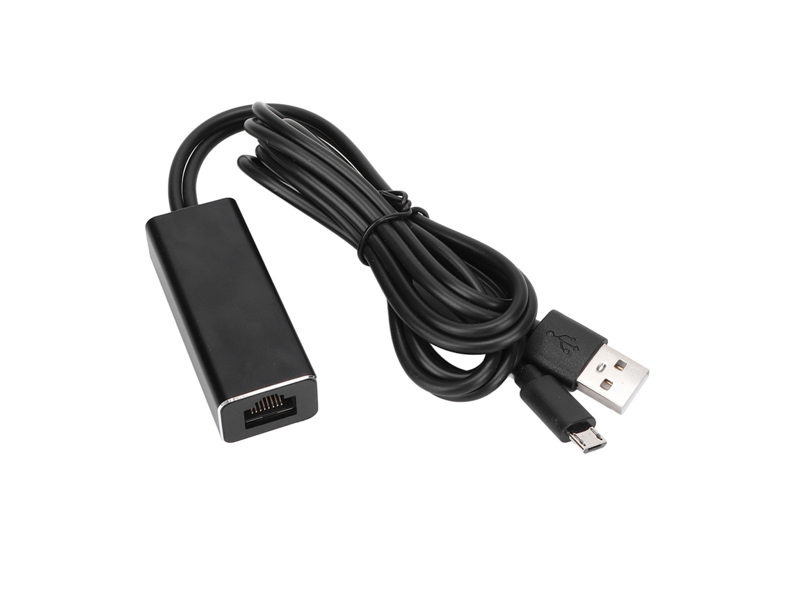 Adaptador De Rede Lan Micro Usb Para Rj45 10/100mbps Plug And Play Para Fire Tv Stick