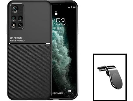 Kit Carcasa Trasera Magnética Anti Choque + Soporte de Auto Xiaomi Redmi Note 11 Pro+ Plus GIFT4ME Negro