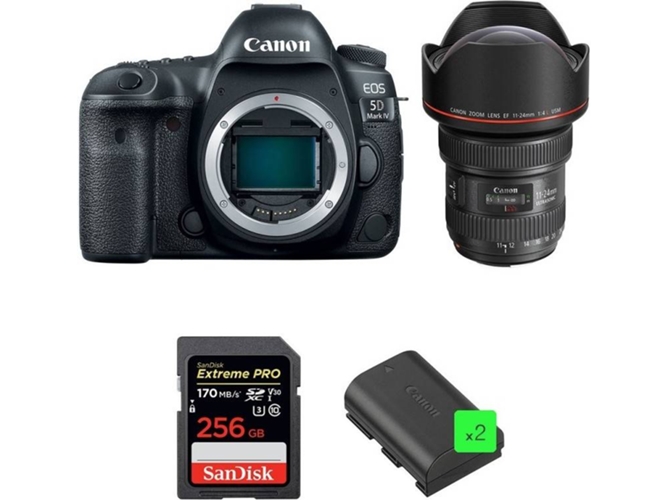 Kit Cámara Reflex CANON EOS 5D Mark IV + EF 11-24mm f/4L USM + SanDisk 256GB + 2 LP-E6N