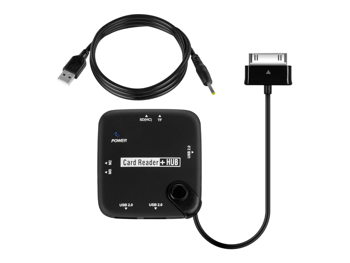 Lector de tarjetas USB Hub de 3 puertos para Samsung Galaxy Tab 7 en 1 con conector de 3 pines - Multi4you®