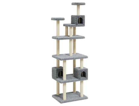 vidaXL Rascador para gatos con postes de sisal gris claro 188 cm