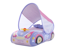 Flotador rosa para bebé con forma de coche, con sombrilla y bocina, para piscina.