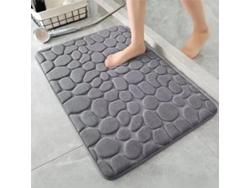 (gris) Alfombra De Baño/felpudo Absorbente De Agua 3d Antideslizante, Diseño De Canal En Relieve, Secado Rápido