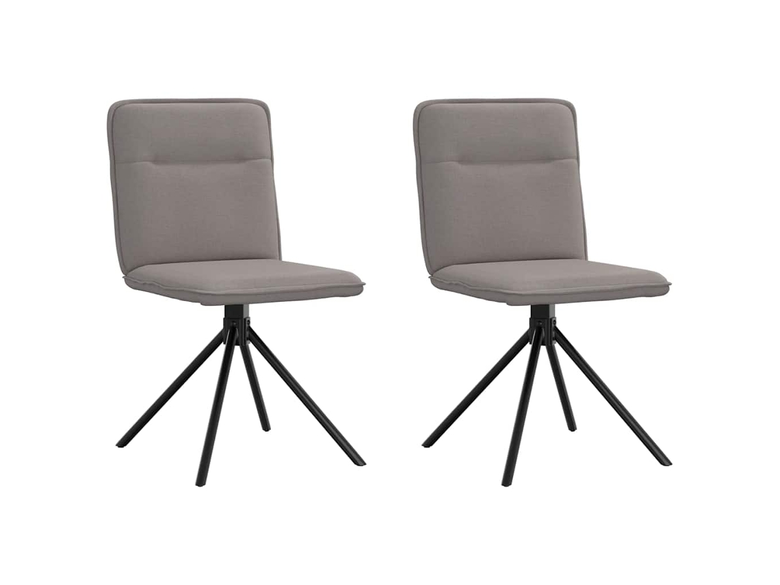 vidaXL Sillas de comedor 2 unidades tela gris taupé