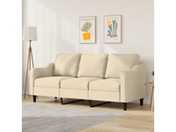 Sofá De 3 Plazas De Tela Crema 180 Cm