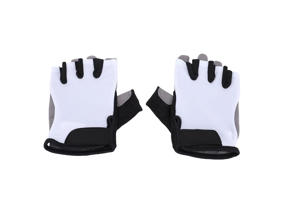 Luvas De Ciclismo De Meio Dedo Brancas Anti-derrapantes Respiráveis Com Absorção De Impacto Para Bicicleta Estrada E Montanha Tamanho L