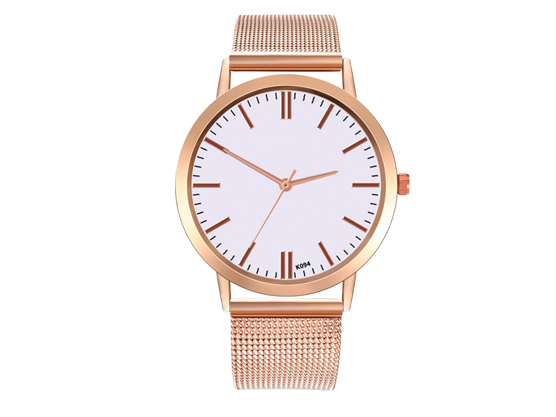 Reloj Analógico De Cuarzo Zhoulianfa De Estilo Casual Con Correa De Malla (oro Rosa)