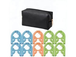 Set Perchas Eifson Plegables Viaje 10 Perchas + Bolsa (negro)