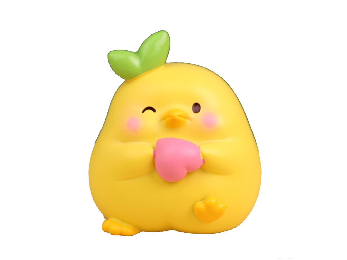 2026-figura De Resina De Pollito Cartoon Lindo Adorable Mini Ornamento Para Oficina Coche Hogar