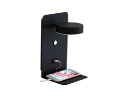  Lámpara de pared moderna con base y base, iluminación LED giratoria no reemplazable con puerto de carga USB para mesita de noche de dormitorio.
