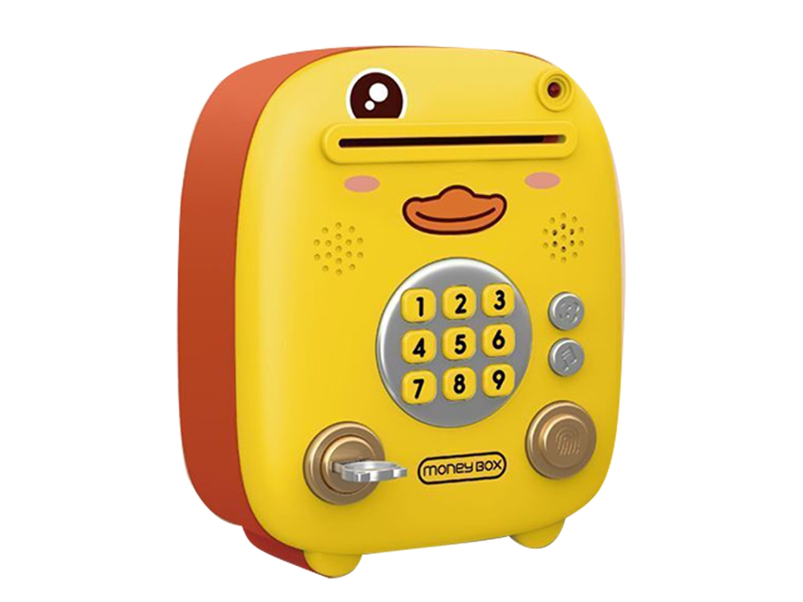 Banco electrónico con forma de cerdito para niños con contraseña por huella dactilar y música.