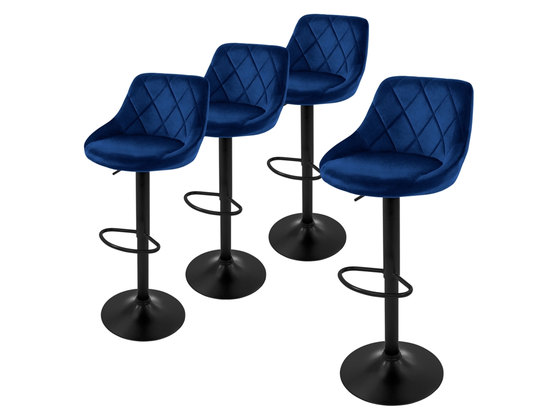 Conjunto de 4X Bancos de Bar Reguláveis em Altura Banco de Bar Giratório Tabur ML-DESIGN