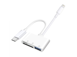 Lector de tarjetas Lightning/Tipo C a SD/TF/USB compatible con adaptadores de iPhone/iPad/Android Cuich