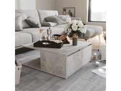 Mesa auxiliar HARLANV1 con tablero de madera contrachapada gris cemento de 80x80x31 cm.