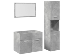 Conjunto de 3 Muebles de Baño en Madera Gris Cemento MAISON EXCLUSIVE (95x95x45 cm)