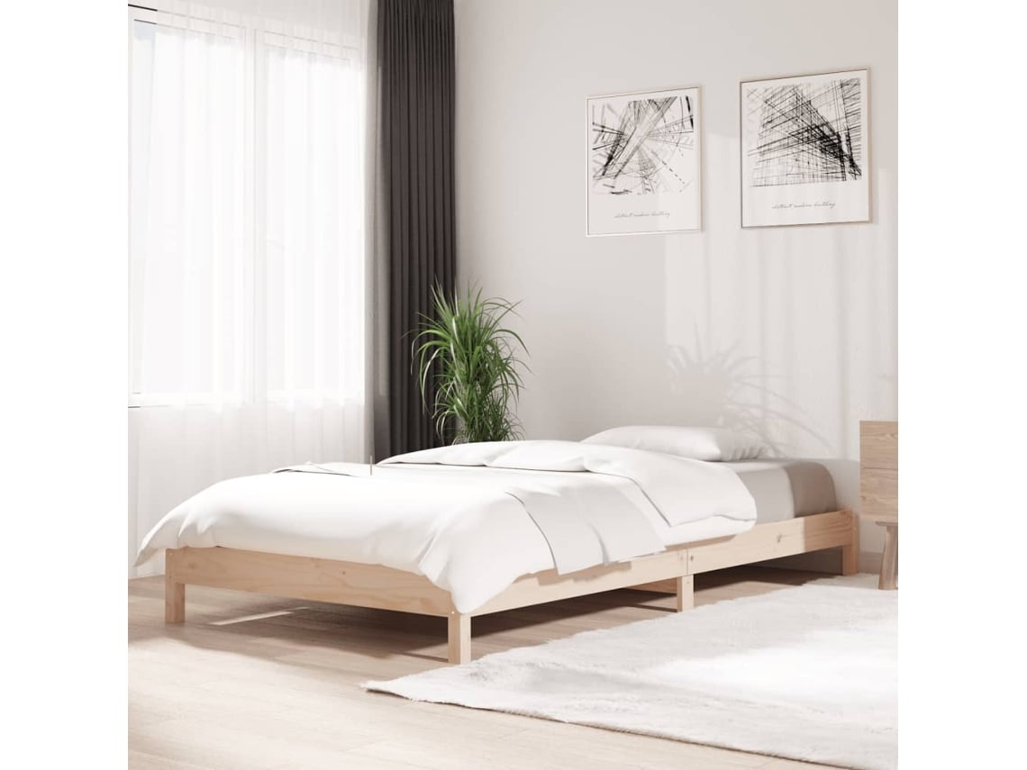 Cama Apilable De Madera Pino Maciza 75x190 Cm