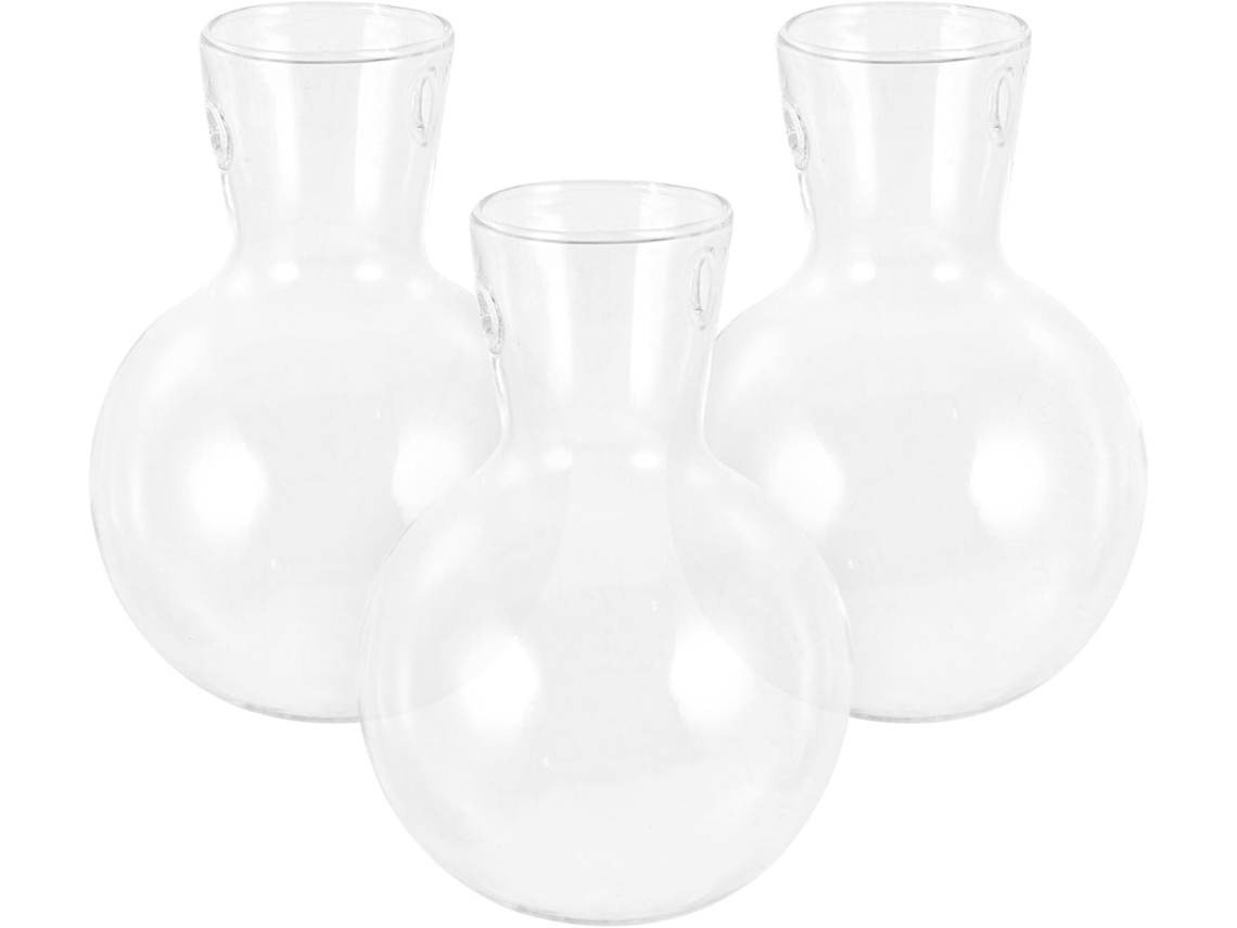 Juego de 3 macetas colgantes de vidrio transparente GOKOCO para plantas hidropónicas