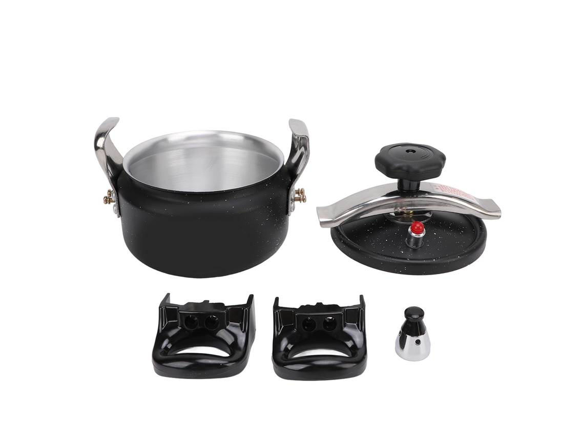 Olla A Presión Antiexplosiva De Gran Capacidad (1,5 L) De Aleación De Aluminio Negro Con Base Compuesta.