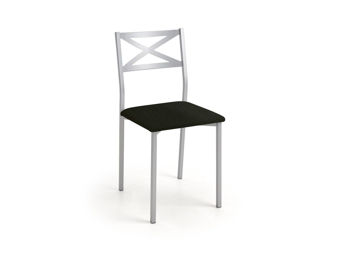 Cadeira de Cozinha de Alumínio Bilbao 38x86x47cm Michigan Preto FANMUEBLES