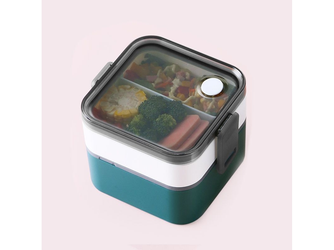2026da-caja De Almuerzo Japonés De Doble Capa Aislada, Portátil Para Oficina Y Escuela, Resistente A Fugas, Microondas, Color Verde