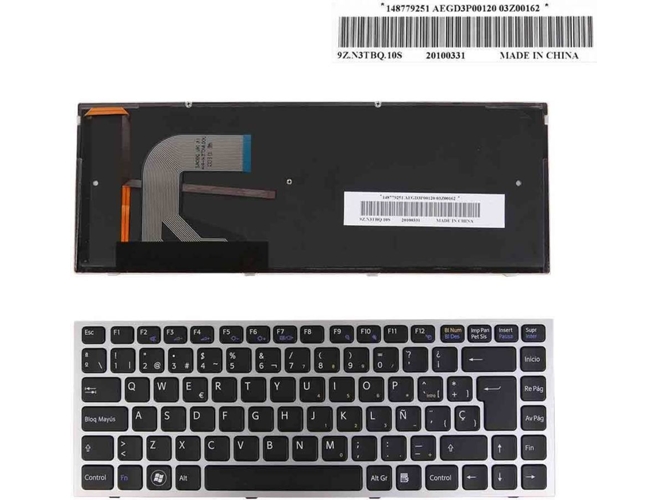 Teclado Retroiluminado para Portátil Sony Vaio VPC-S Series Marco Plata