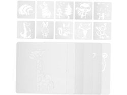 Juego De 16 Plantillas De Pintura De Animales, Herramientas De Dibujo Para Niños Y Niñas, De Plástico.