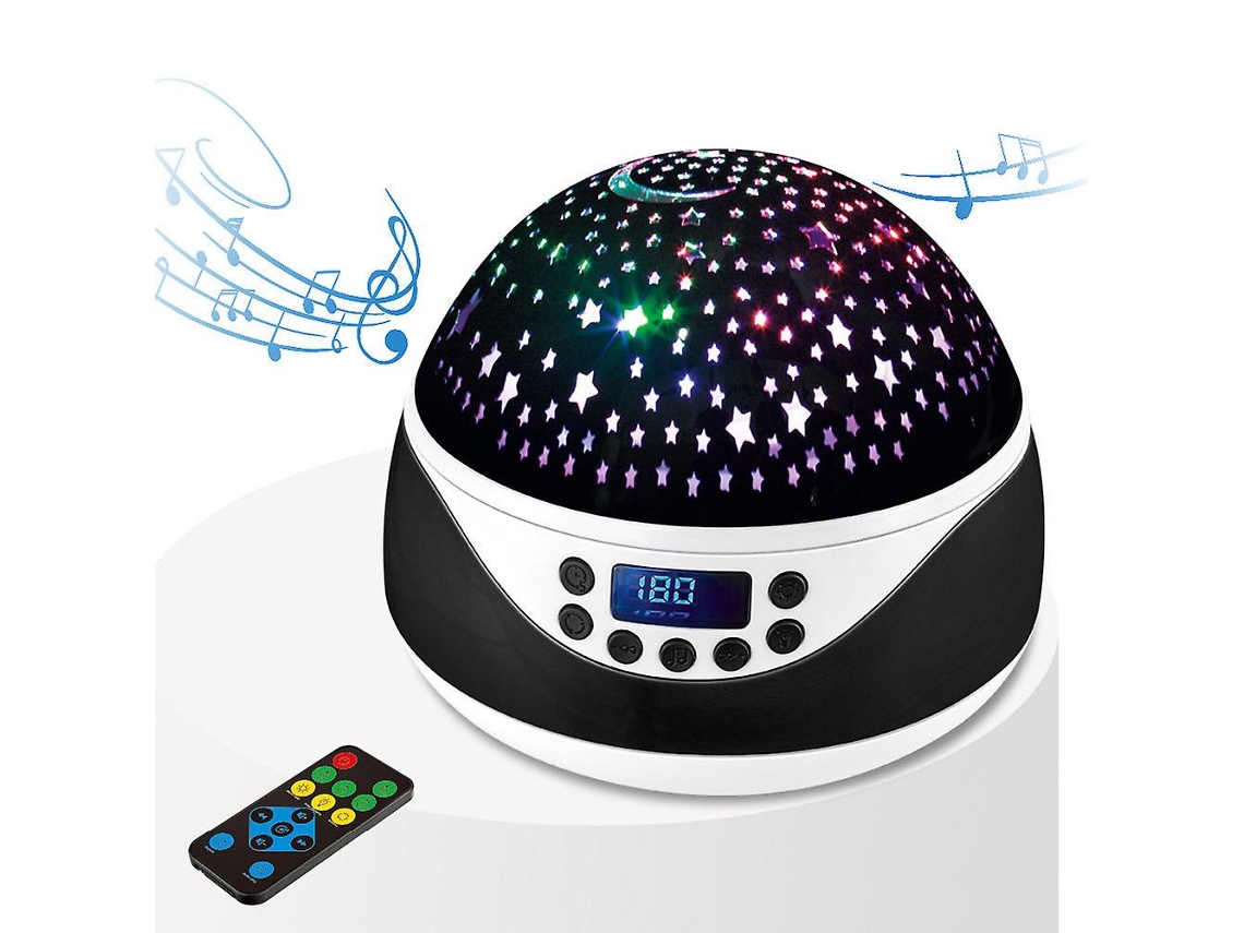 Luz nocturna Diseño de cielo estrellado, luz de música para bebés Rotación de 360° LÁMPARA LED ESTRELLA ESTRELLA Proyector de cielo estrellado con 8 luces coloridas