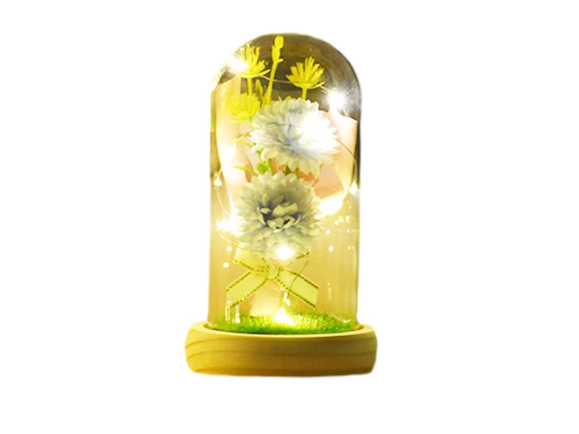 Vaso de leche artificial en vidrio con luz LED, regalo para mamá y cumpleaños.