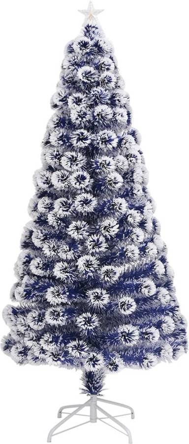 De Navidad Artificial led fibra blanco azul 150 cm vidaxl con luces 70x150