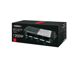 Raclette Grill con Piedra 1200 Wattios de Potencia - 8 Sartenes Individuales KUKEN