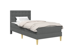 Maison Exclusive - Estructura De Cama Con Colchón Gris Oscuro 90 X 190 Cm Tela