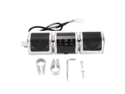 Altavoz Bluetooth inalámbrico para motocicleta, IP54, resistente al agua, 12 V CC, sistema de sonido para montar en el manillar, color plateado