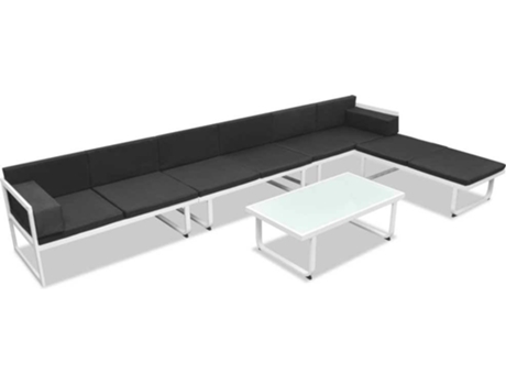 Conjunto 5 de muebles de jardín VIDAXL textilene aluminio negro