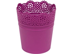 Maceta PROSPERPLAST Lace (Rosa - 18 x 21 cm)