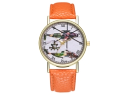Reloj De Pulsera Casual Deportivo De Cuarzo Para Hombre Zhoulianfa, Color Naranja.