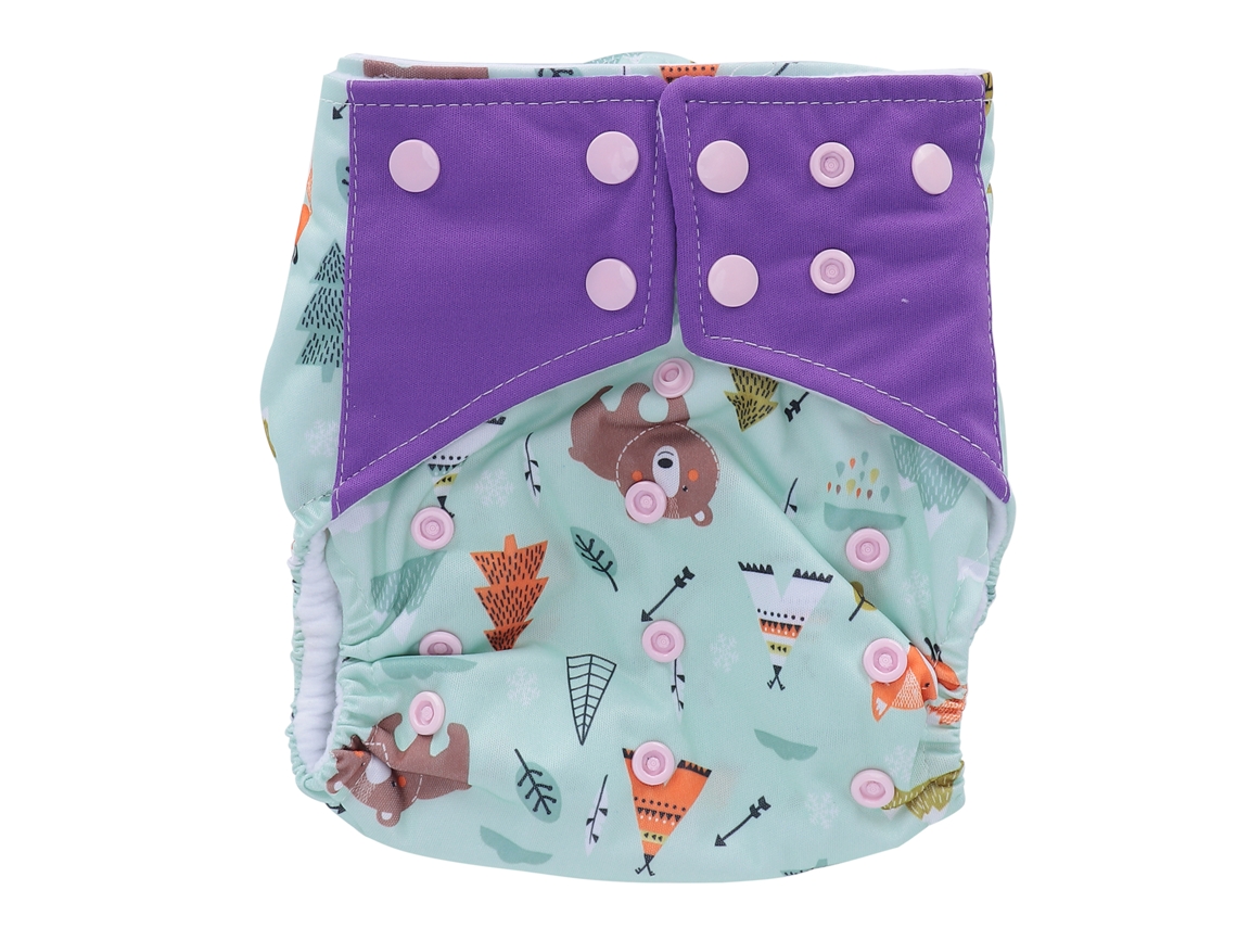 Cambiador De Tela Reutilizable Para Bebé, Lavable, Estampado, Ajustable, Con Diseño De Oso Y Zorro.