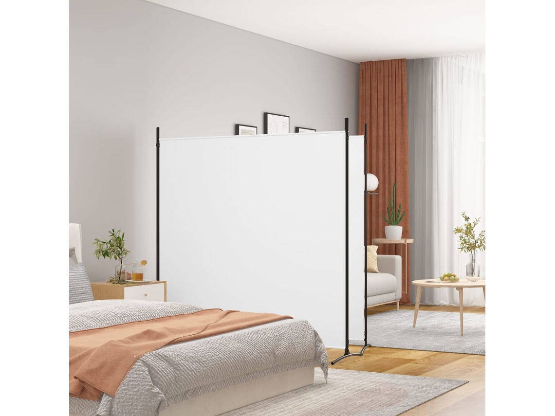 Biombo/Pantalla plegable, con 2 paneles 348x180 cm en tela blanca Wsd289399 Adorável Casa
