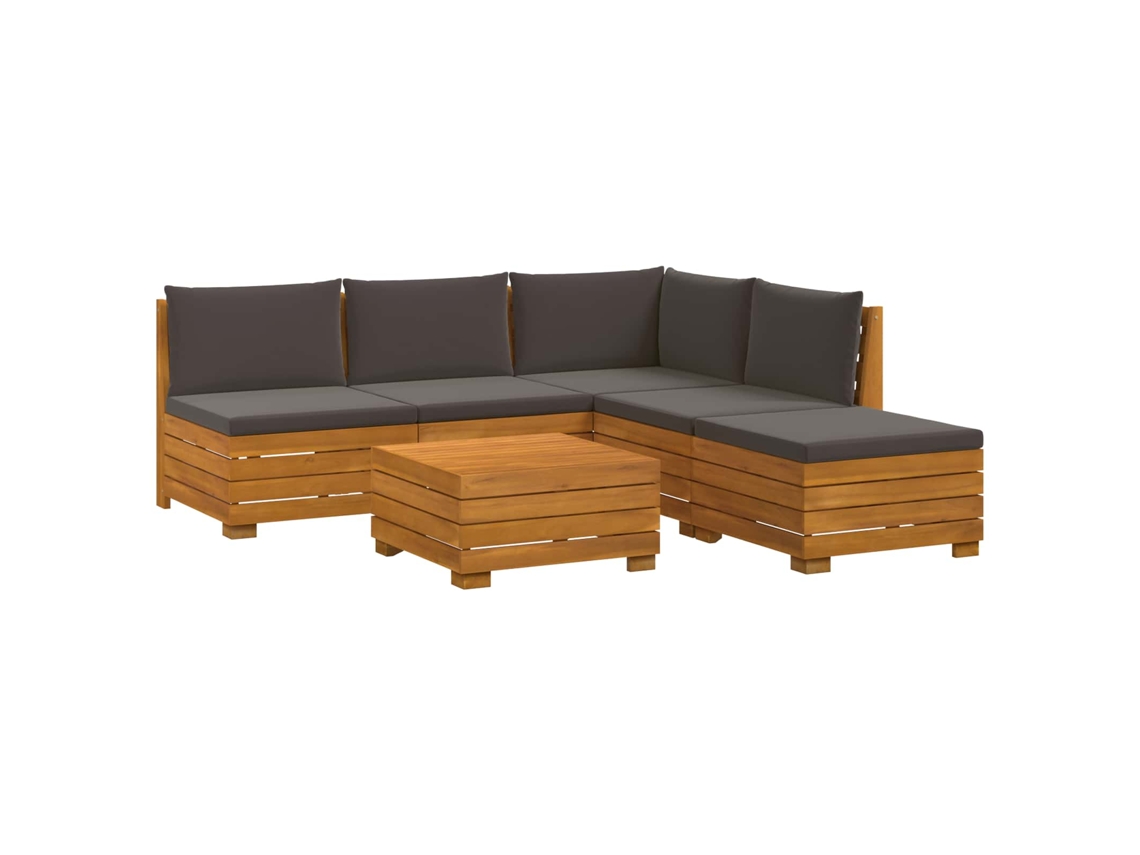 Maison Exclusive - Conjunto De Sofás De Exterior Con Cojín 6 Pieza Marrón