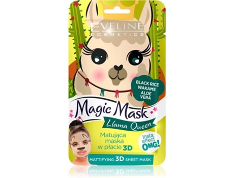 Mascarilla Facial EVELINE COSMETICS Magic Mask Lama Queen Normalizing Matting Mask 3D