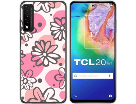 Carcasa TCL 20 5G TUMUNDOSMARTPHONE Dibujos Transparente Flores 09 Multicolor