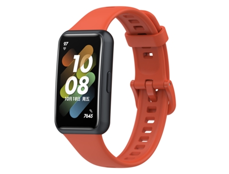 Correa de silicona para reloj inteligente Huawei Band 7 (naranja niebla rojo)